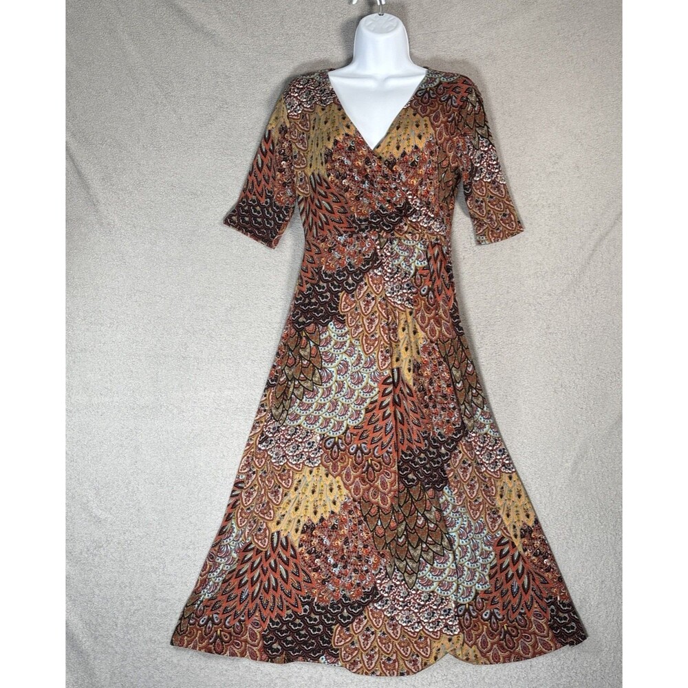 Chaus NY Women’s Maxi Dress Size S Babydoll Empire Surplice Wrap Goblincore Boho